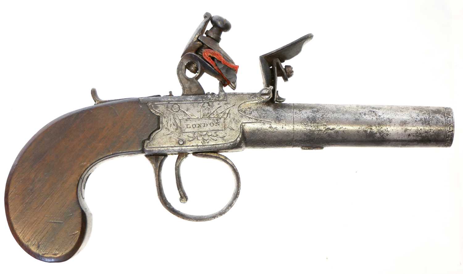 Lot 15 - Flintlock pocket pistol by Twigg