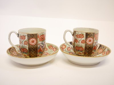 Lot 135 - Pair of Worcester coffee cups and saucers circa 1780