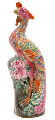 Lot 148 - Chinese famille rose model of a peacock
