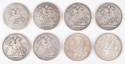 Lot 23 - Small selection of silver and later British Crowns and a Sixpence (13).