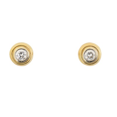 Lot 49 - A pair of 18ct gold diamond stud earrings by Mappin & Webb