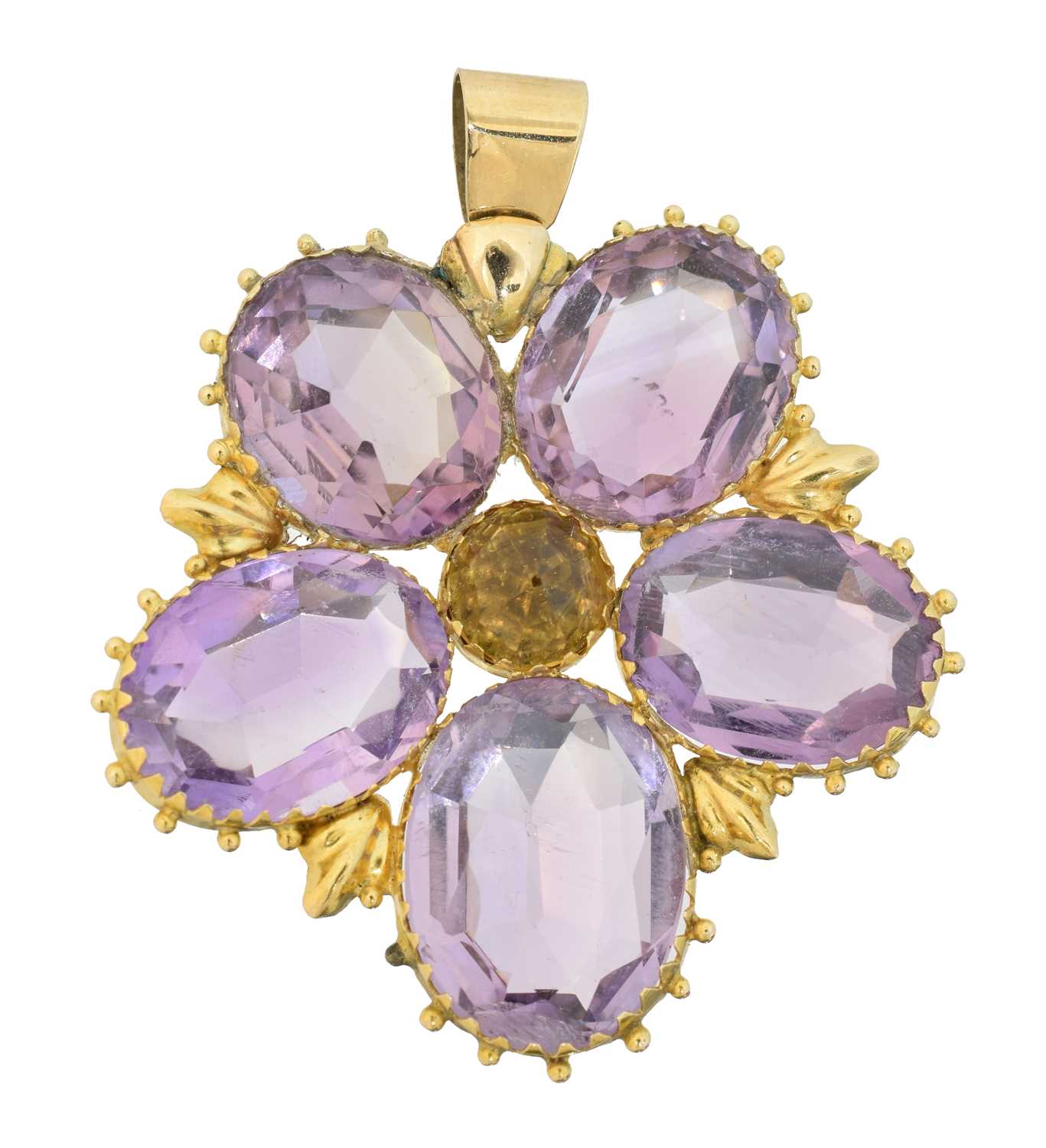 Lot 63 - An amethyst and citrine pendant
