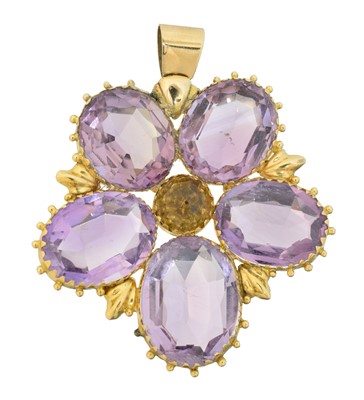 Lot 63 - An amethyst and citrine pendant