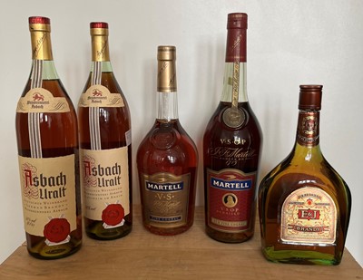 Lot 71 - 5 Bottles including 4 Litre bottles Mixed Lot Cognac and Brandy