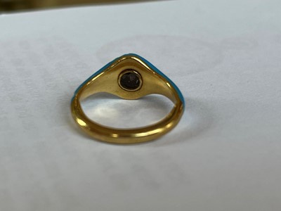 Lot 146 - A late Victorian enamel and diamond dress ring