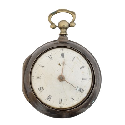 Lot 192 - A late 18th century silver pair cased pocket watch by Wm Oxley