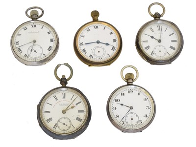 Lot 193 - Five open face pocket watches