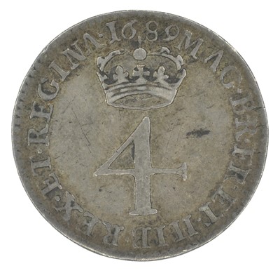 Lot 27 - William and Mary, Fourpence, 1689.