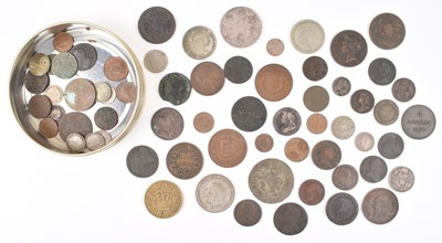 Lot 14 - Assortment of historic British and world coins and medals.