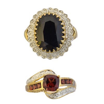 Lot 54 - Two 9ct gold gem-set dress rings