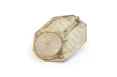 Lot Late 18th century French portable sundial compass by Duhamel, Paris