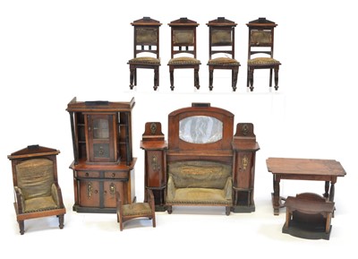 Lot 155 - Collection of late victorian dolls house furniture