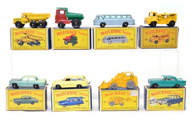 Lot 9 - 8 Lesney Matchbox Series boxed cars and vehicles