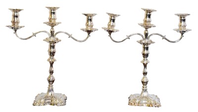 Lot 76 - A pair of Elizabeth II silver candelabra