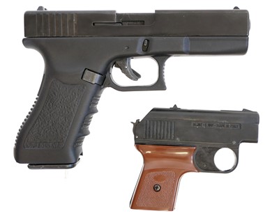 Lot BBM Glock design 8mm blank firing pistol and a Kimar starting pistol LICENCE REQUIRED
