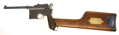 Lot Mauser C96 Broomhandle pistol and stock LICENCE REQUIRED