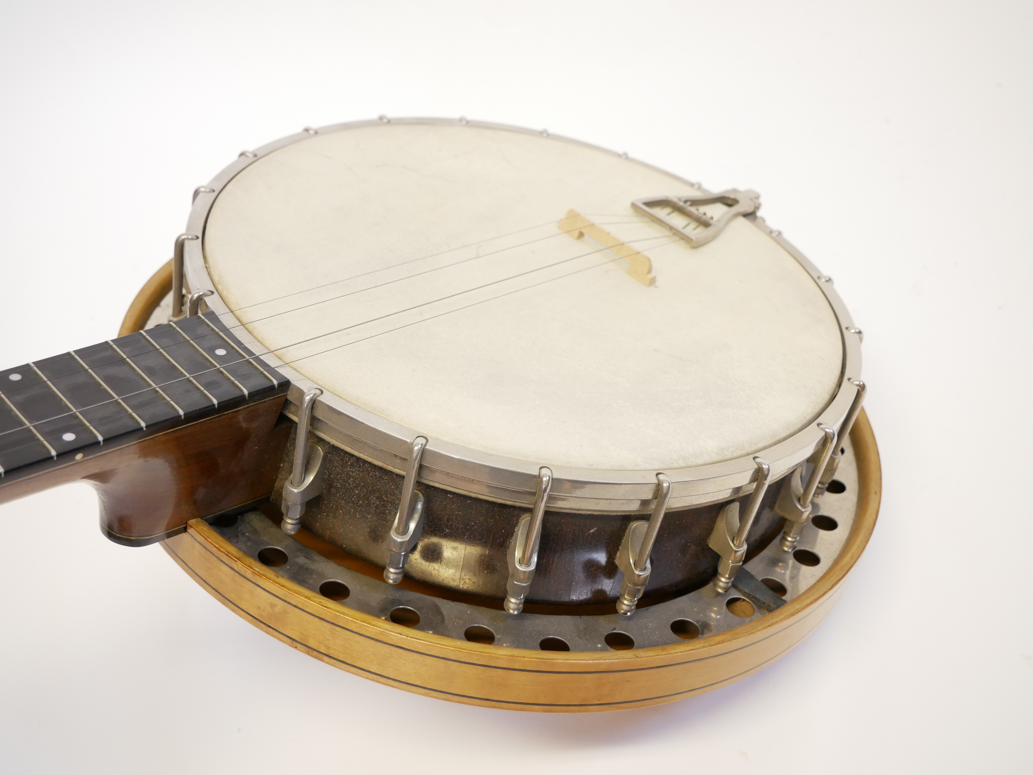 Lot 88 - J E Dallas five string banjo with case