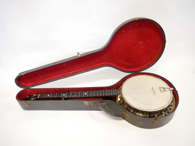 Lot 88 - J E Dallas five string banjo with case