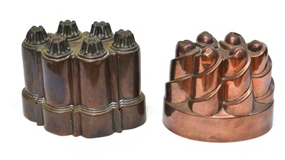 Lot 156 - Two copper jelly moulds