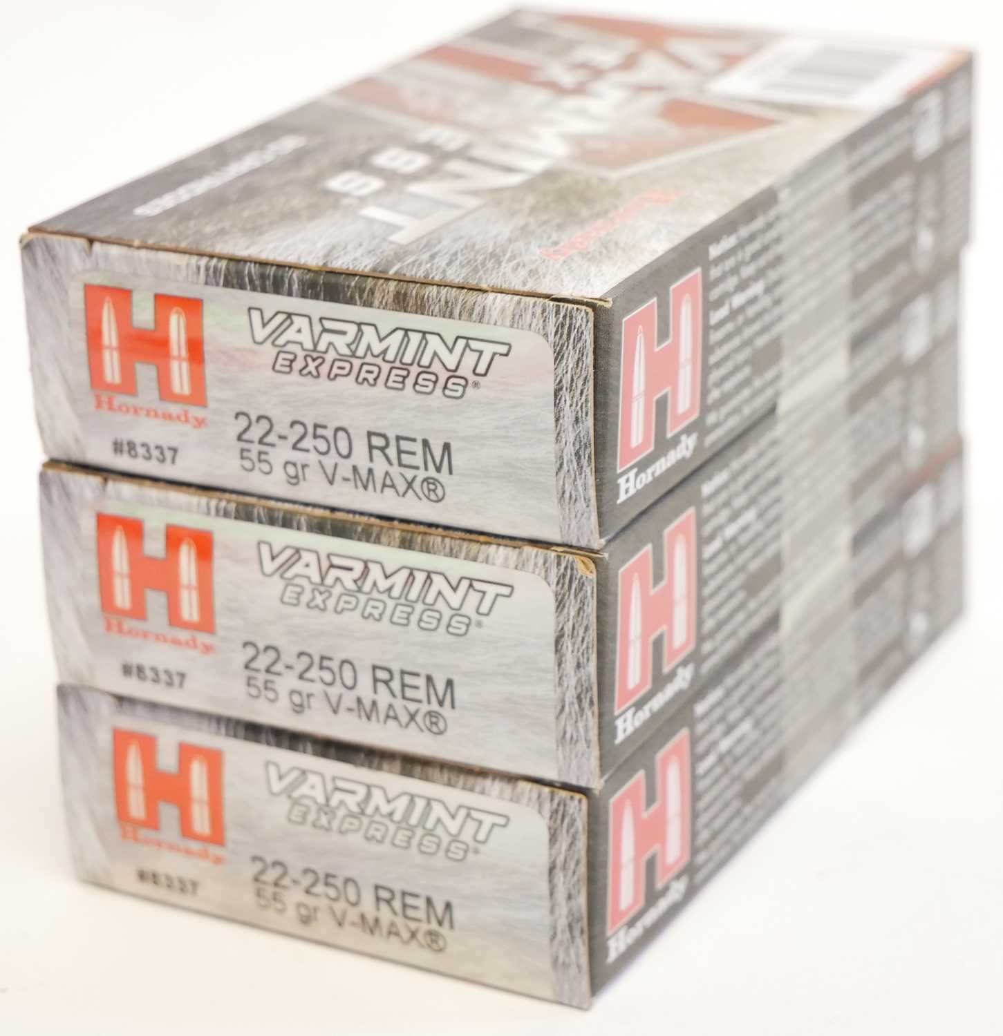 Lot 293 - 60 rounds Hornady 22-250 55gr V Max Varmint Express ammunition