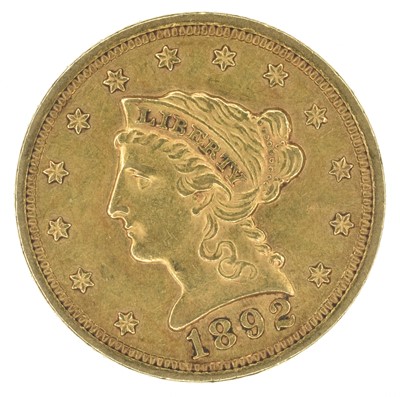 Lot 72 - United States of America, Two and a Half Dollars, Liberty Head Quarter Eagle Gold Coin, 1892.