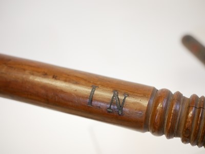 Lot 396 - Four truncheons, and hand cuffs