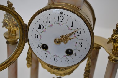 Lot 182 - French Marble and Gilt Metal Mantel Clock Garniture