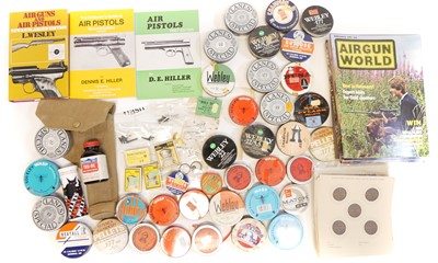 Lot 261 - Airgun pellets, Webley spares, and airgun reference books and magazines.
