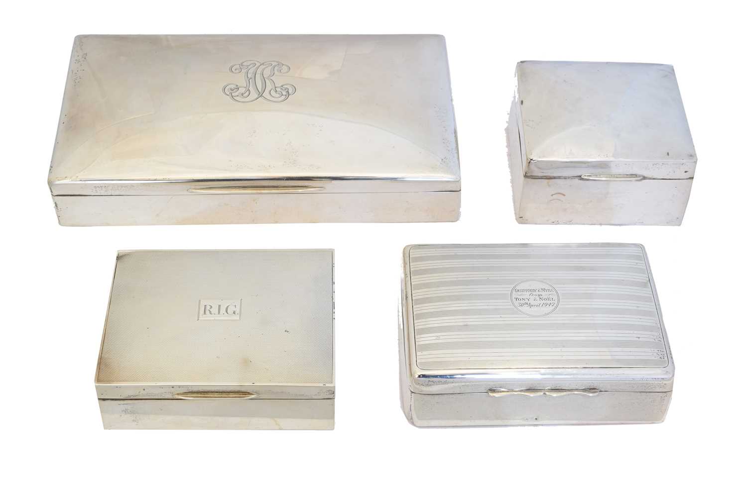 Lot 83 - Four George V and later silver cigarette cases