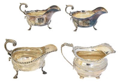 Lot 80 - Four silver sauce boats