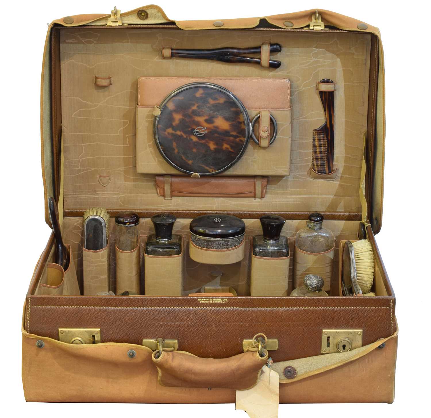 Lot 82 - A 1920s travelling fitted toilet set by Mappin & Webb
