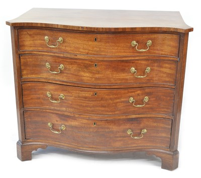 Lot 231 - George III mahogany serpentine front chest of drawers
