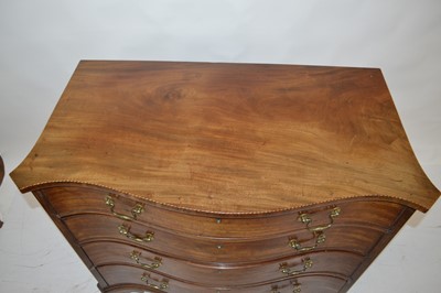 Lot 231 - George III mahogany serpentine front chest of drawers