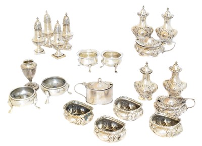 Lot 115 - A selection of silver cruet sets