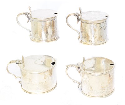 Lot 116 - Four silver mustard pots