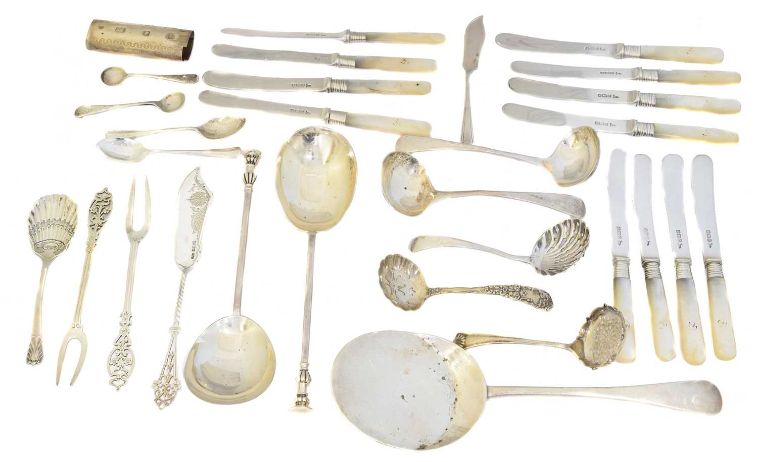 Lot 77 - A large selection of silver flatware