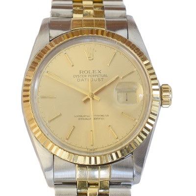 Lot 175 - A steel and gold Rolex Oyster Perpetual Datejust wristwatch