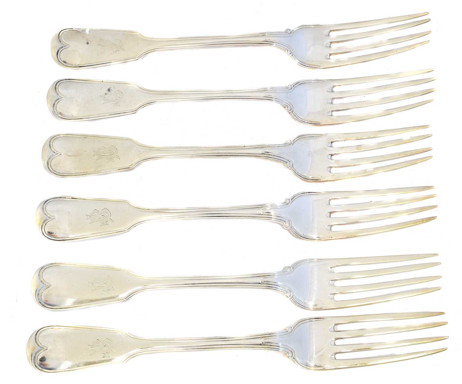 Lot 69 - Six Victorian silver dinner forks