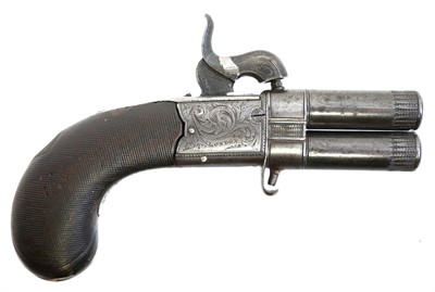 Lot 3 - Percussion double barrel pistol by Gamieson