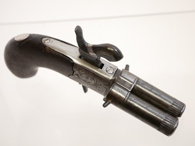 Lot 3 - Percussion double barrel pistol by Gamieson