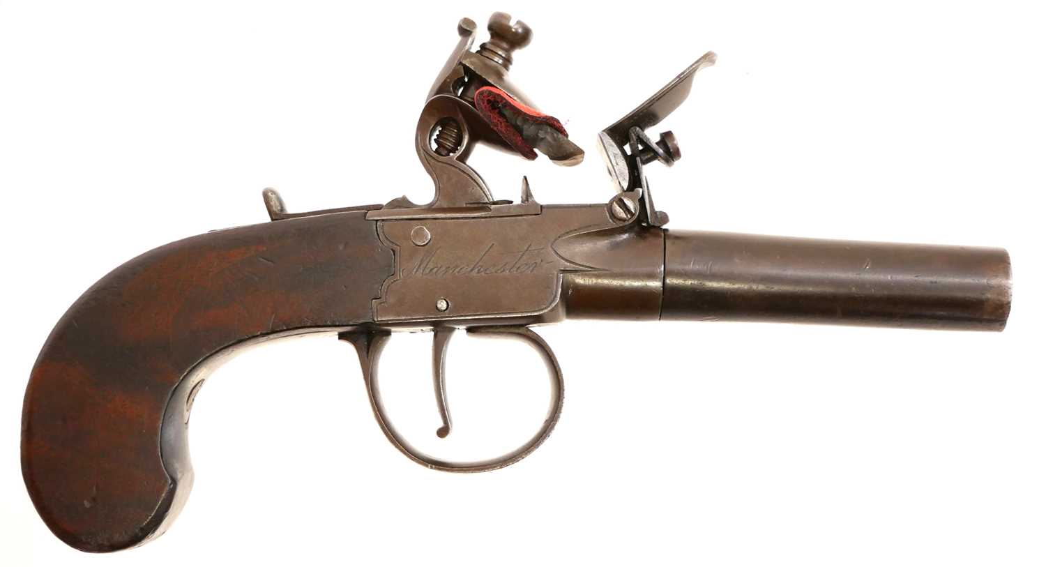 Lot 4 - Shaw of Manchester Flintlock pocket pistol.