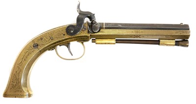 Lot 5 - London made percussion pistol for the Scottish market