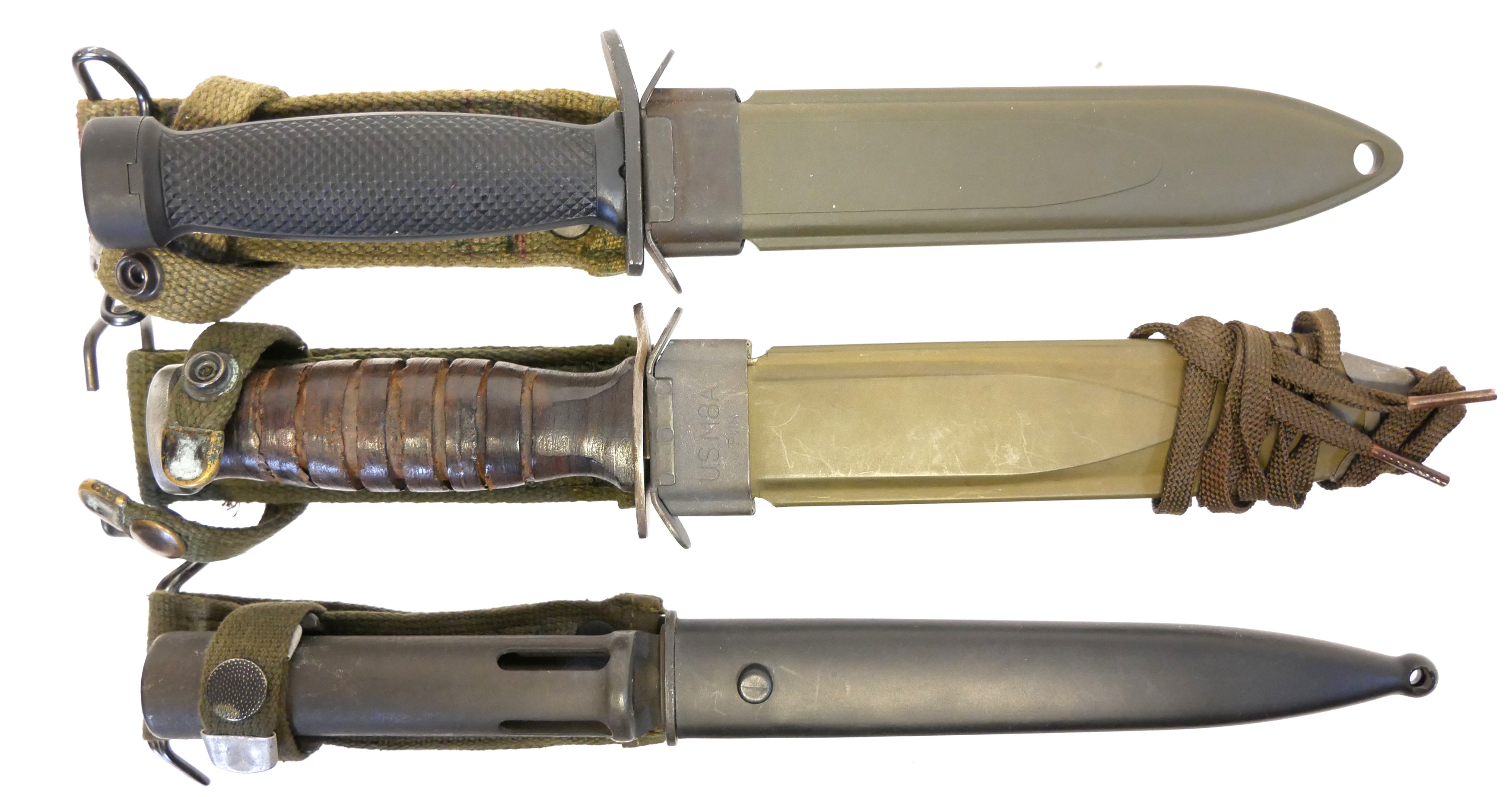 Lot 333 Two USM8 fighting knives and scabbards, and