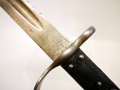 Lot 335 - Martini Henry 1879 Artillery sword bayonet