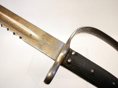 Lot 335 - Martini Henry 1879 Artillery sword bayonet