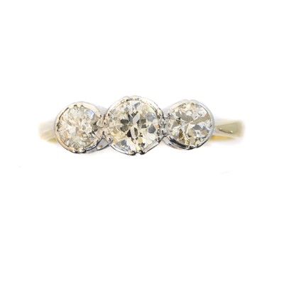 Lot 132 - A diamond three stone ring