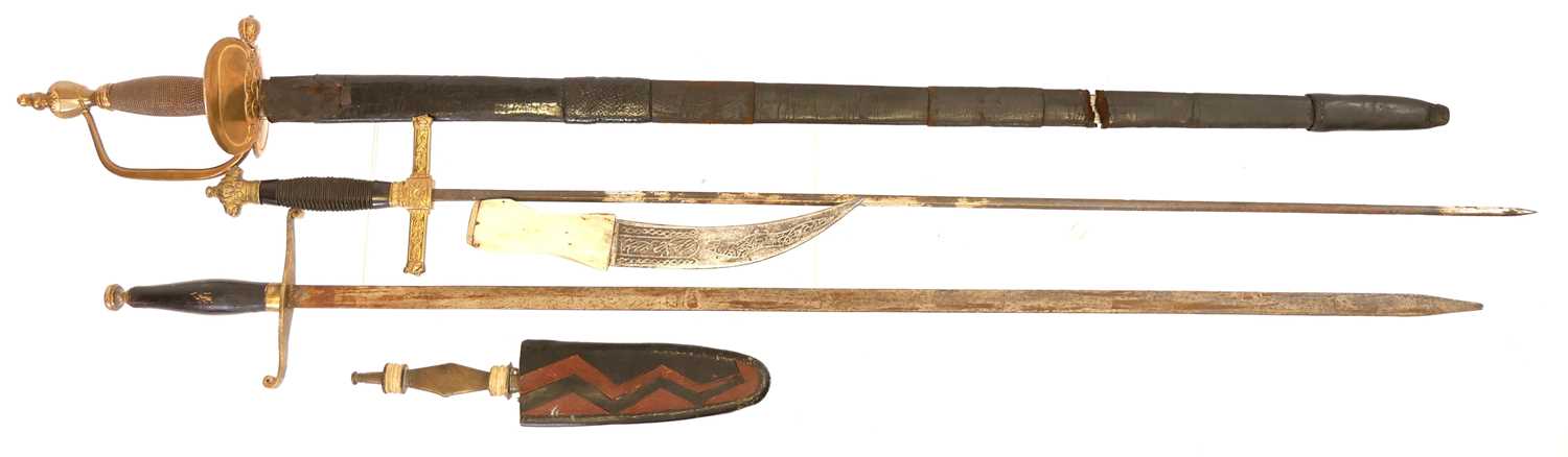 Lot 315 - 1796 pattern Officers' sword and other swords and knives.