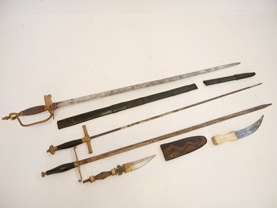 Lot 315 - 1796 pattern Officers' sword and other swords and knives.
