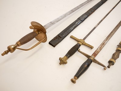 Lot 315 - 1796 pattern Officers' sword and other swords and knives.