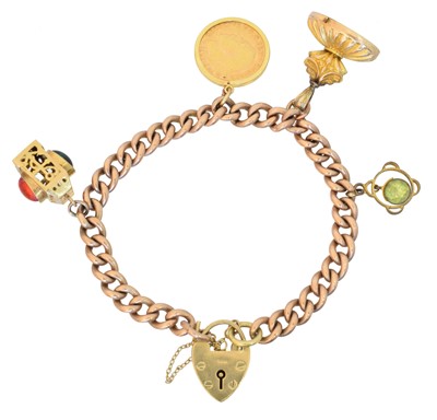 Lot 45 - A 9ct gold charm bracelet